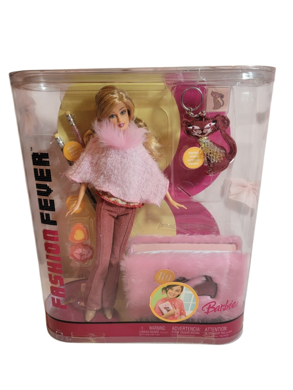 Mattel 2005 Styles For 2 Barbie Fashion Fever Doll With Note Book & Accessories